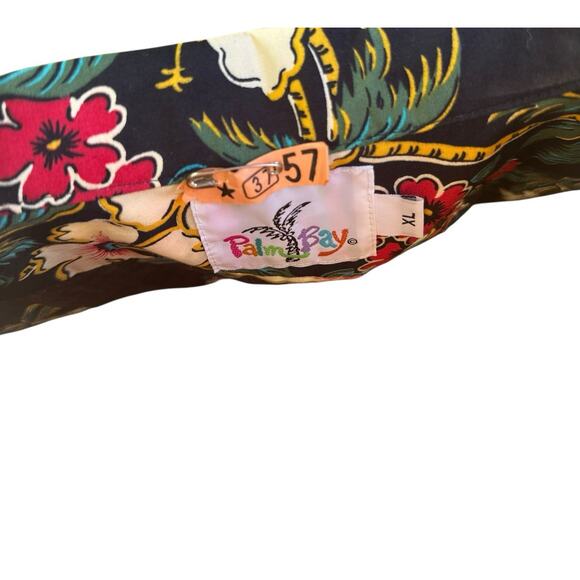 Palm Bay Hawaii Hawaiian Shirt Abstract Watercolor Wood Buttons Tiki Mens XL - Picture 3 of 3